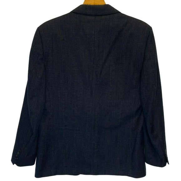 Daniel Hechter Paris Mens Wool Blazer Jacket Sport Coat Black Grey Striped 42 R - Picture 6 of 6